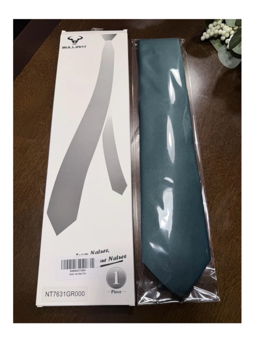 Bulliant Teal Satin Neck Tie